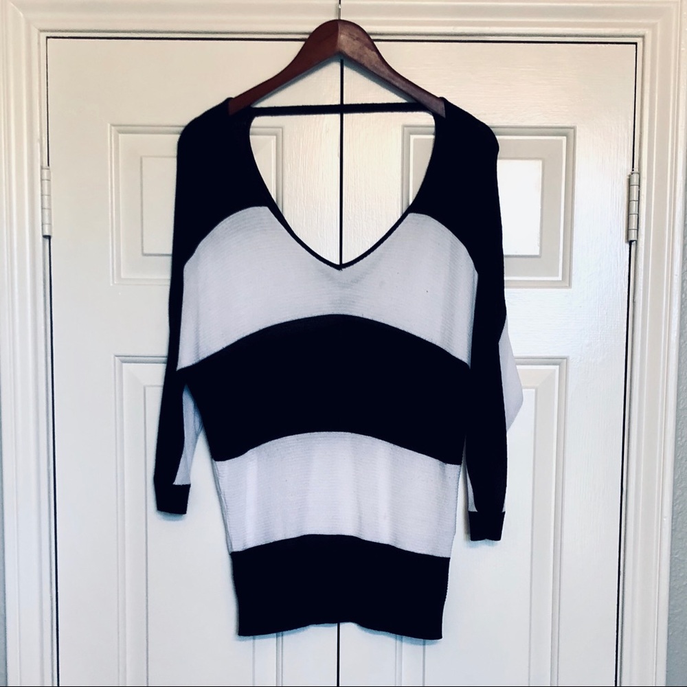Express- black & white striped sweater